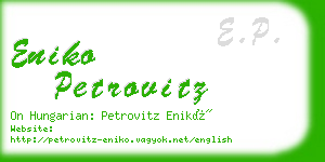 eniko petrovitz business card